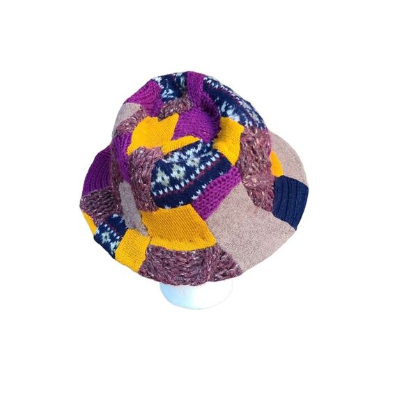 Patchwork Sweater Fedora Hat - Picture 3 of 9